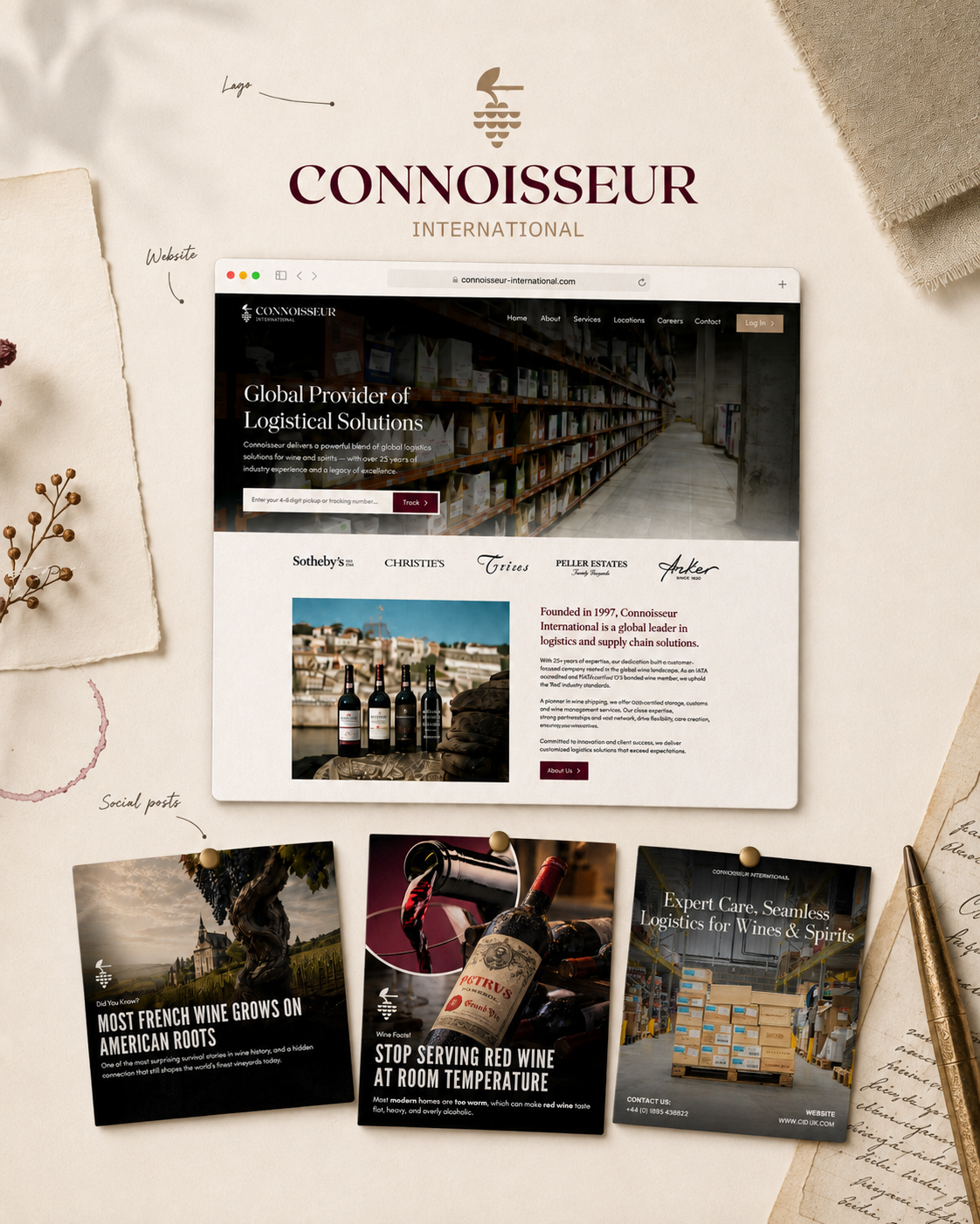 Rebrand & Website Redesign for Connoisseur International Wines by Mr Green Glimmer